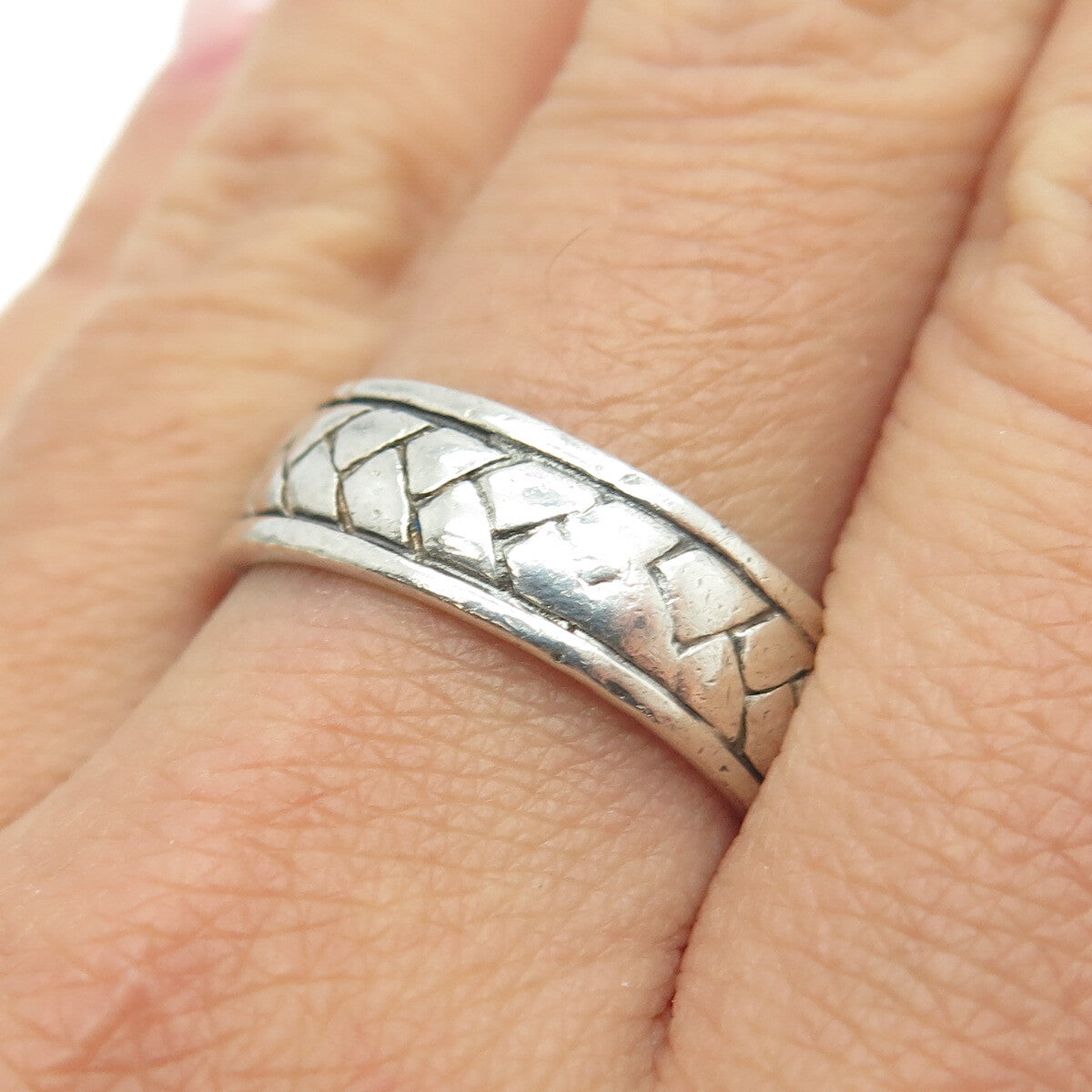MWS Mark Washerman Samara 925 Sterling Silver Vintage Woven Band Ring Size 9.75