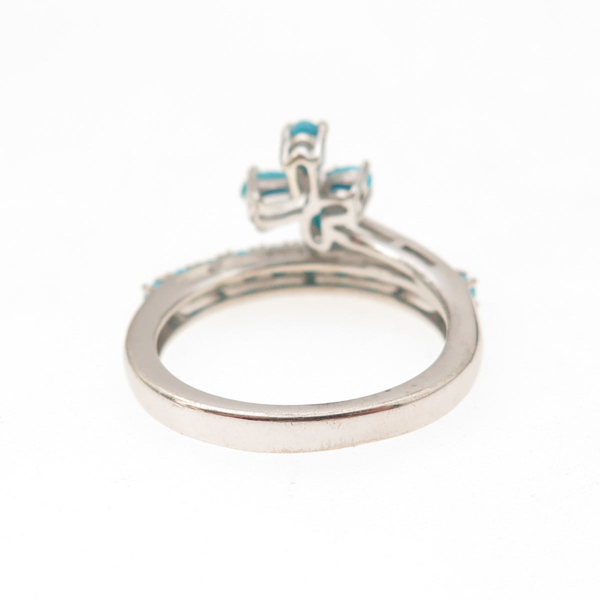 Chuck Clemency 925 Sterling Real Sleeping Beauty Turquoise Floral Ring Size 6.25