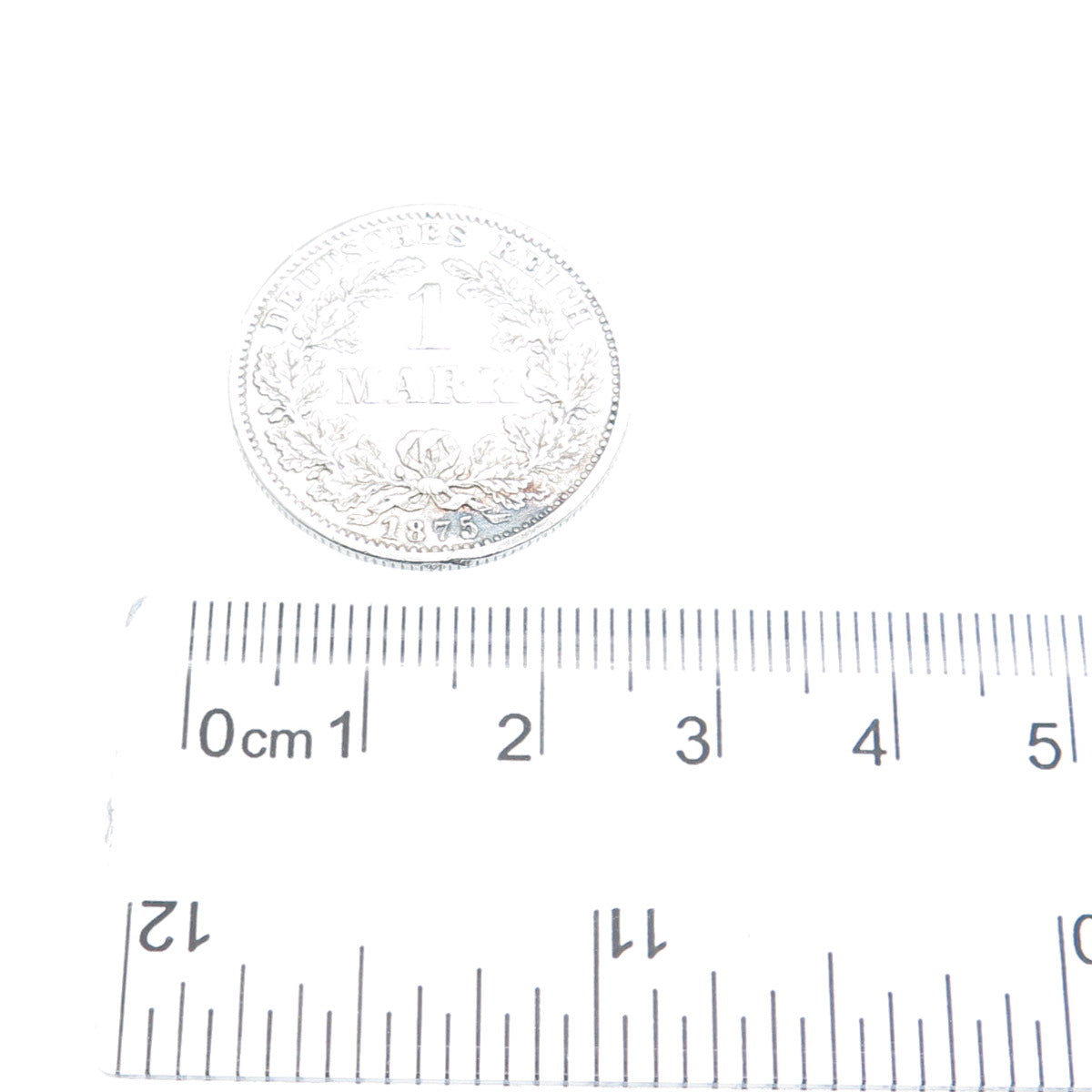 900 Silver Antique 1875 Germany Emperor Wilhelm I 1 Mark Duetsches Reich Coin