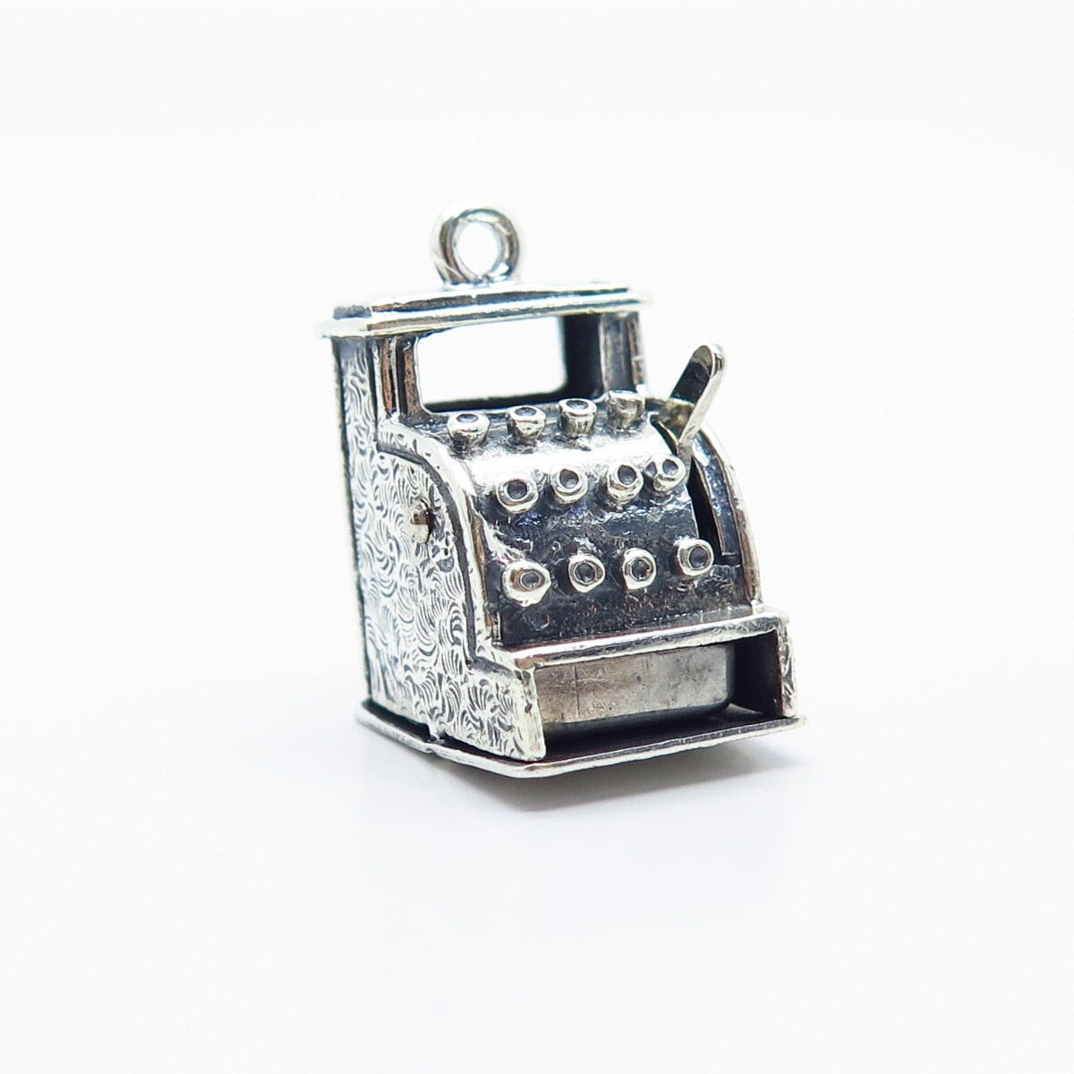 925 Sterling Silver Vintage BEAU Slot Machine For Good Luck Charm Pendant