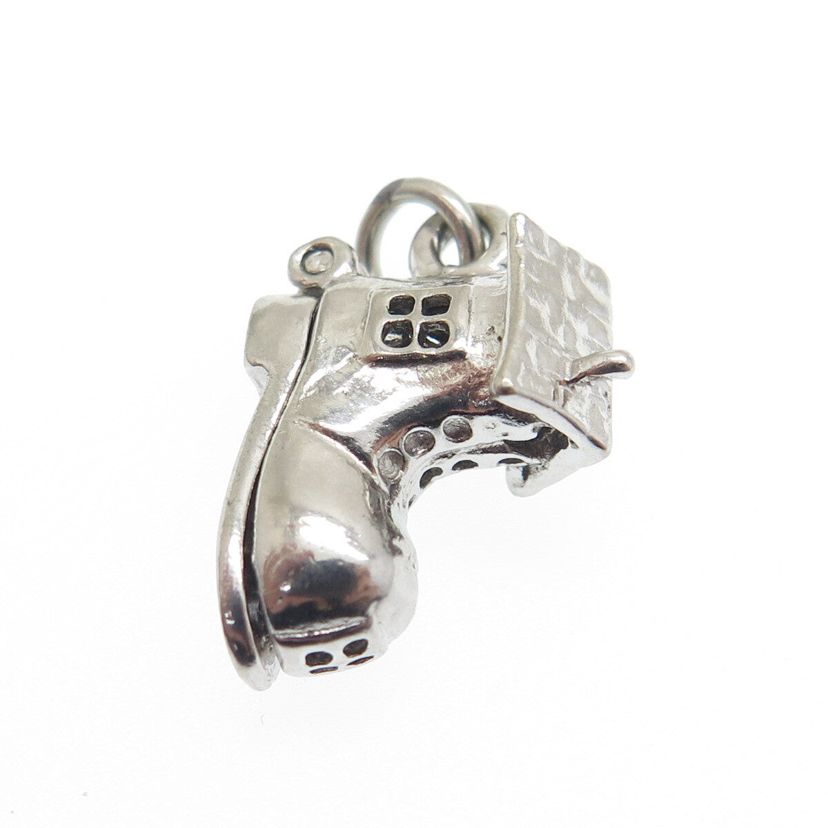 925 Sterling Silver Antique Art Deco "Old Woman in a Shoe" Movable Charm Pendant