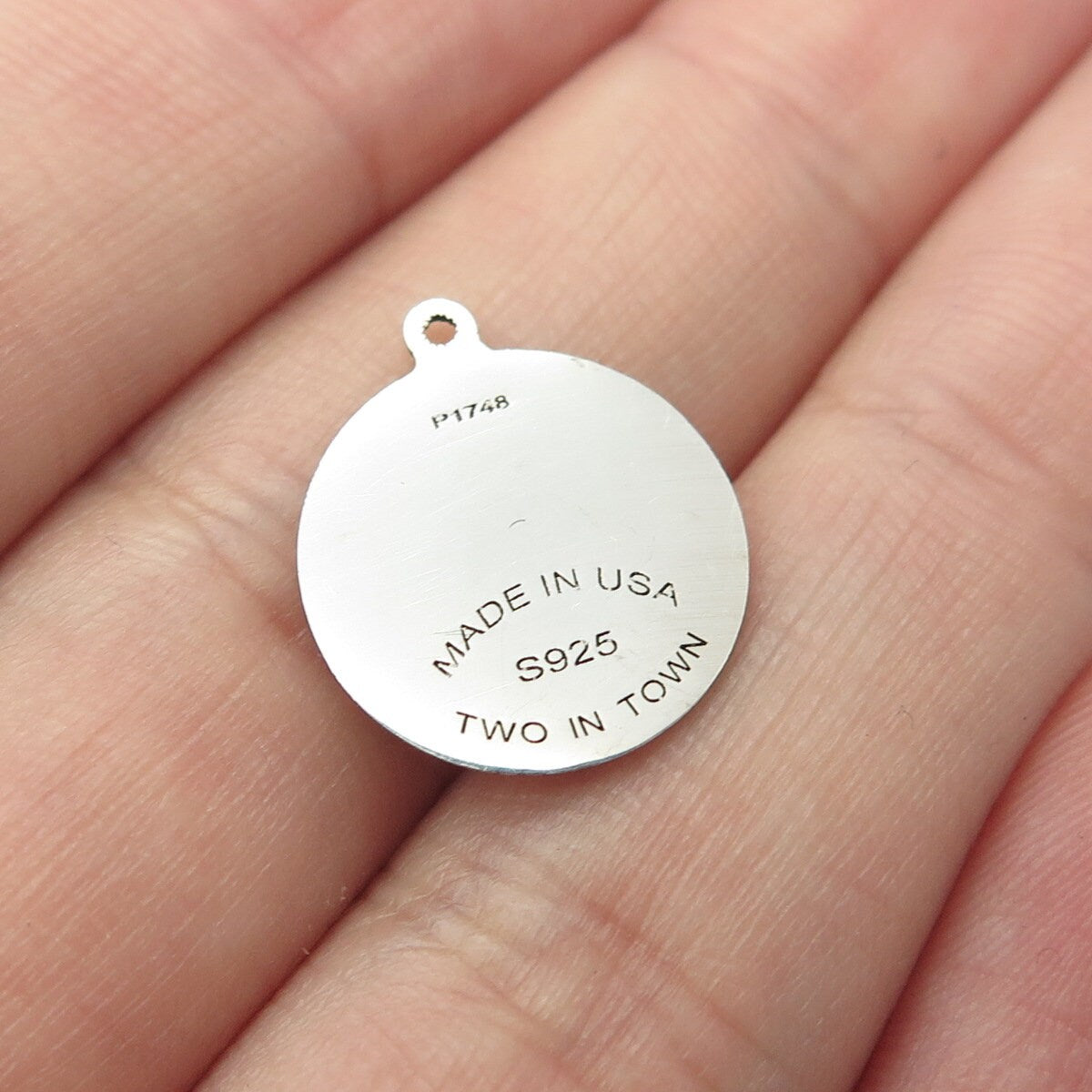 925 Sterling Silver USA Two In Town Cartoon Sheep Charm Pendant