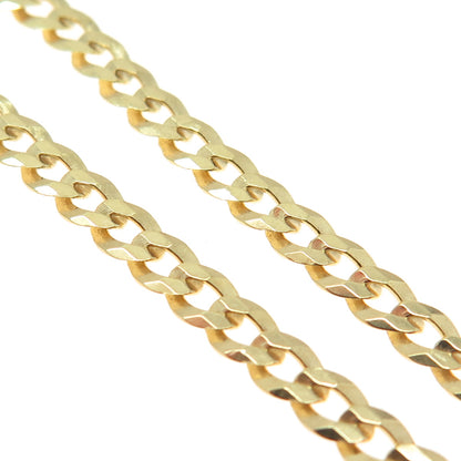 925 Sterling Silver Gold Plated Italy Flat Curb Link Bracelet 8"