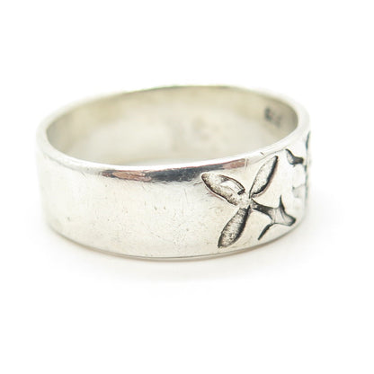 925 Sterling Silver Vintage Ethnic Symbols Band Ring Size 9.75