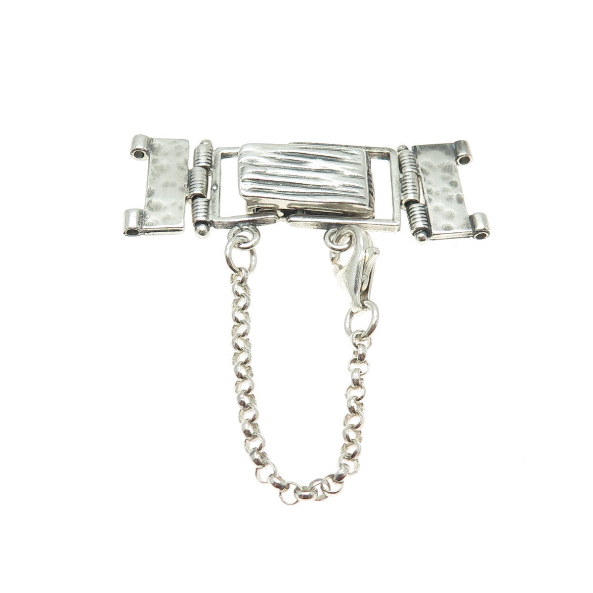 925 Sterling Silver Vintage Bracelet & Necklace Lock Clasp w/ Chain