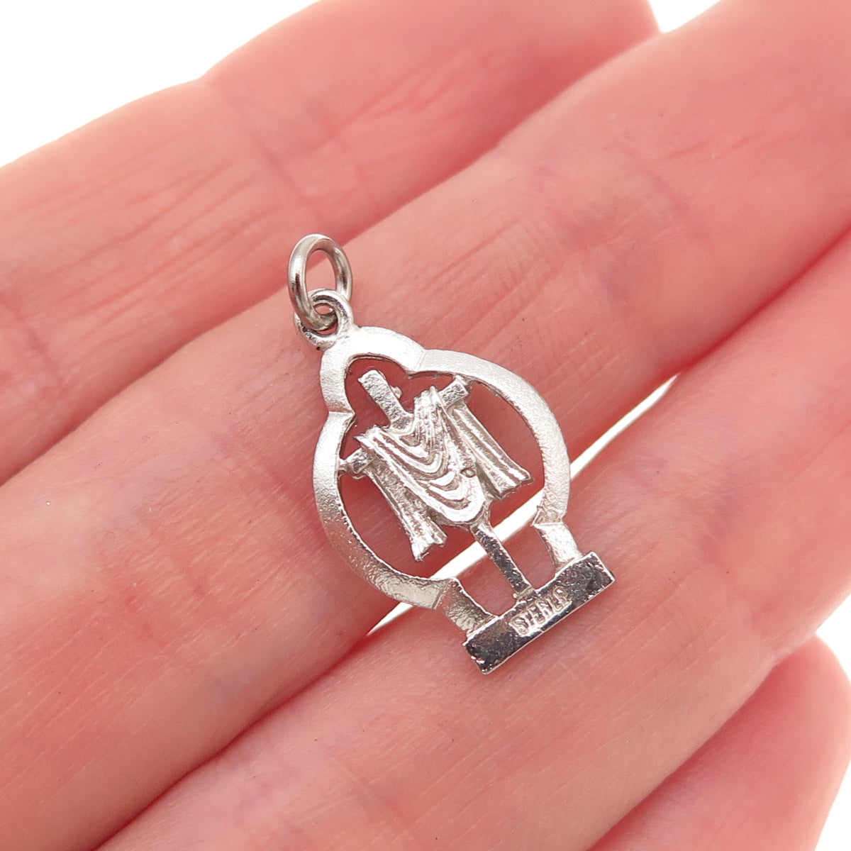 925 Sterling Silver Vintage Holy Orders Cross Mini Charm Pendant