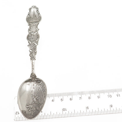 Simons 925 Sterling Silver Antique Art Deco Penn Treaty Lenape Coffee Spoon #389