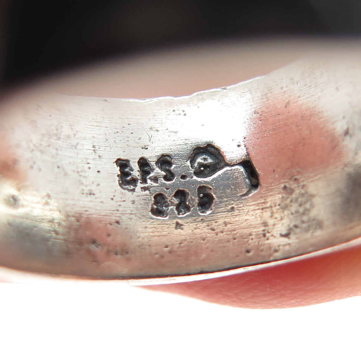 925 Sterling Silver Vintage EFS Mexico Children Oxidized Band Ring Size 8.25