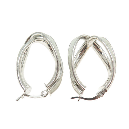 HANIN 925 Sterling Silver Modernist Hinged Earrings