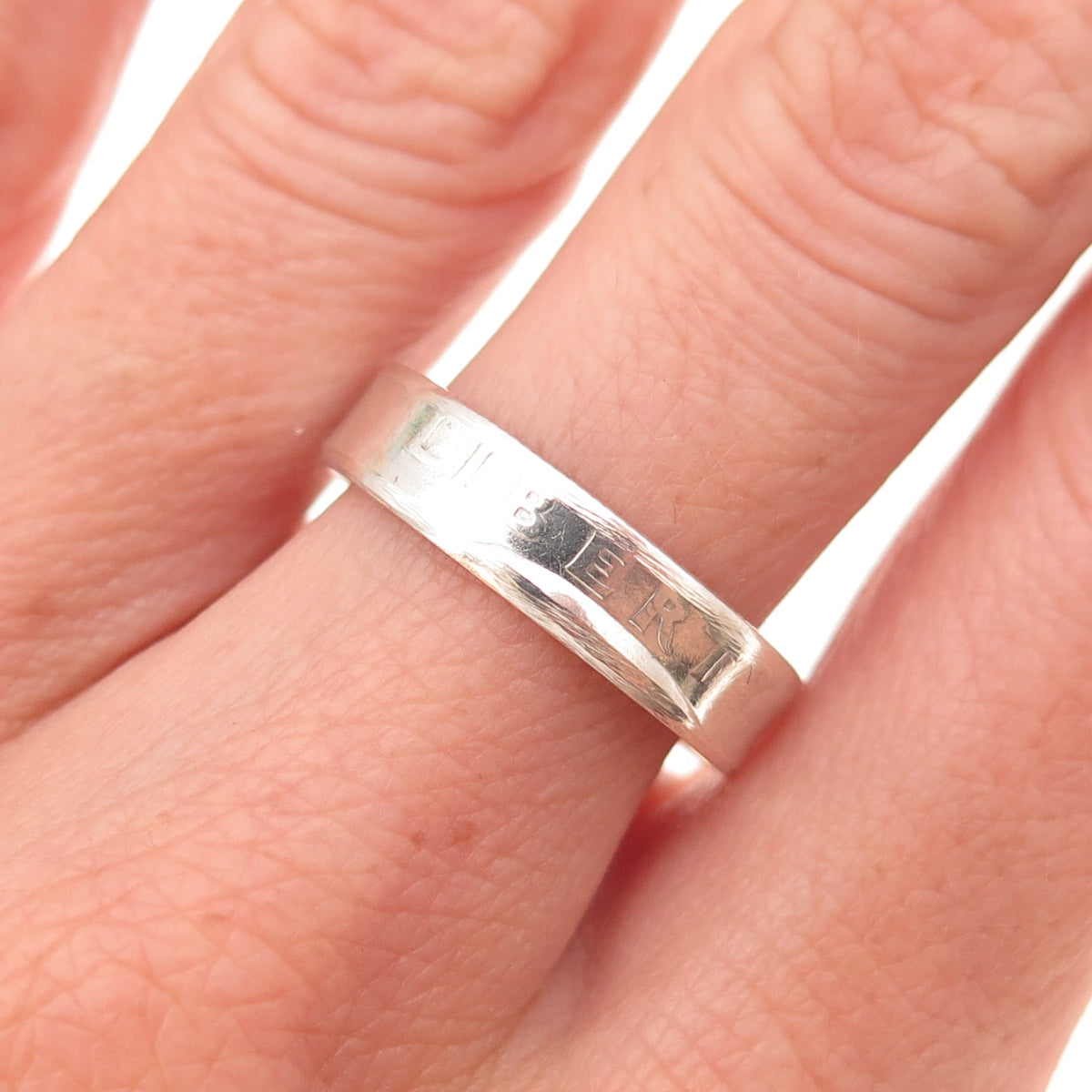 900 Silver Antique 1942 US Washington Quarter Dollar Coin Band Ring Size 7.25