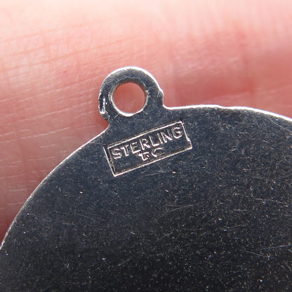 TOWN & COUNTRY 925 Sterling Vintage Real Pearl Rhinestone Happy Birthday Pendant