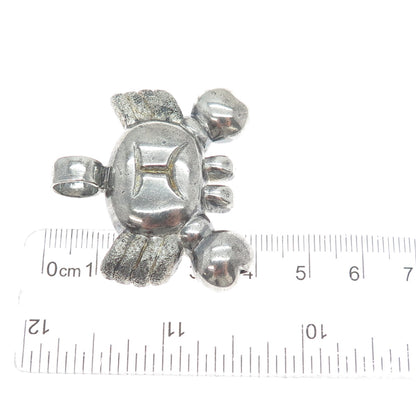 925 Sterling Silver Vintage Cancer Zodiac Sign Oxidized Charm Pendant