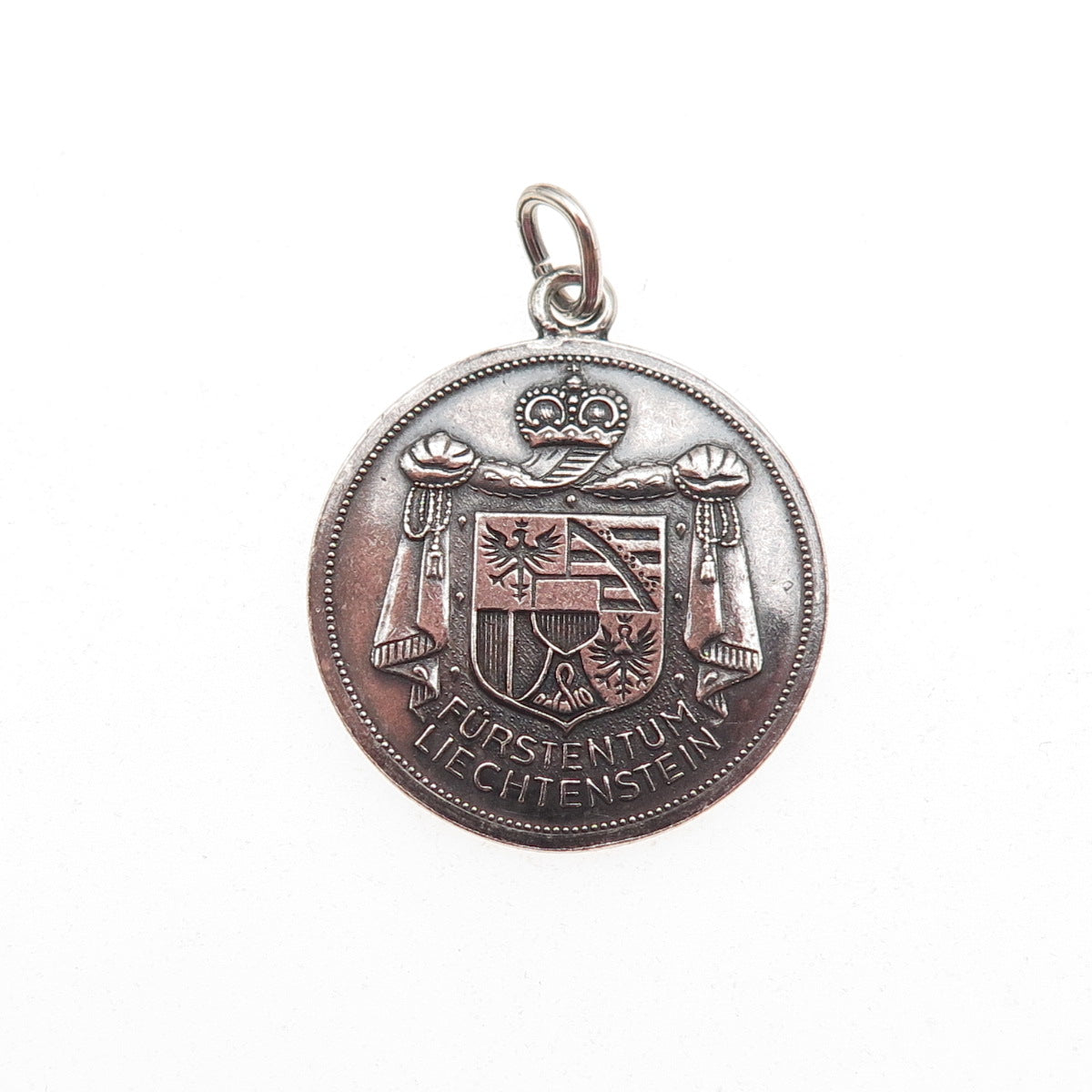 900 Silver Vintage Principality of Liechtenstein Vaduz Castle Charm Pendant