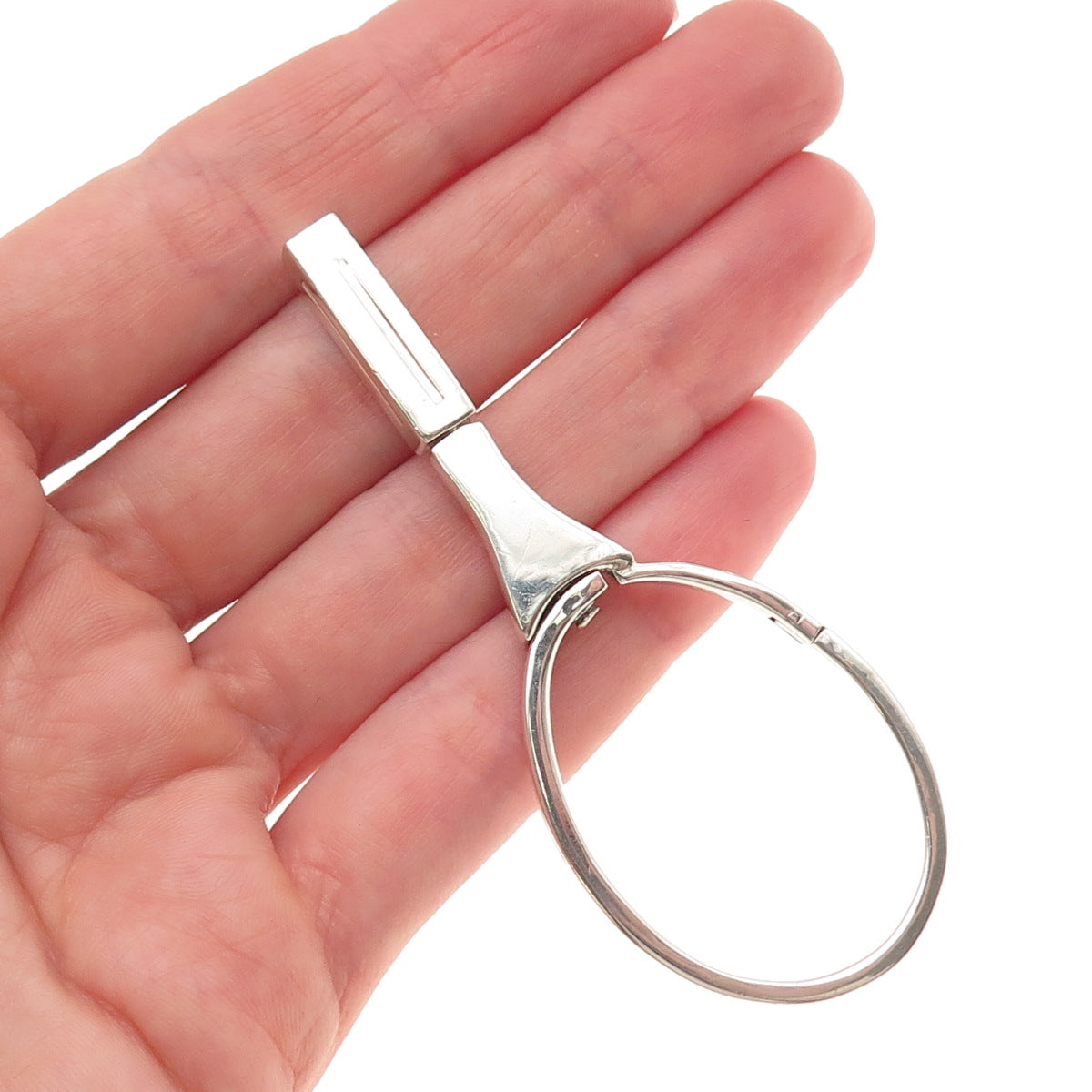 925 Sterling Silver Vintage Mexico Tennis Racket Key Ring Holder