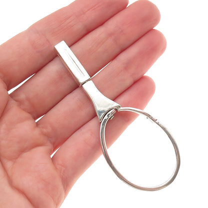 925 Sterling Silver Vintage Mexico Tennis Racket Key Ring Holder