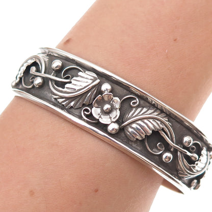 Eva Sando Old Pawn 925 Sterling Silver Vintage 1988 Adjustable Bracelet 7.25"