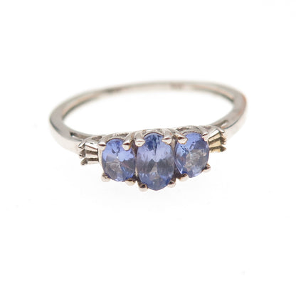 Chuck Clemency 925 Sterling Silver Real Oval-Cut Tanzanite Ring Size 7