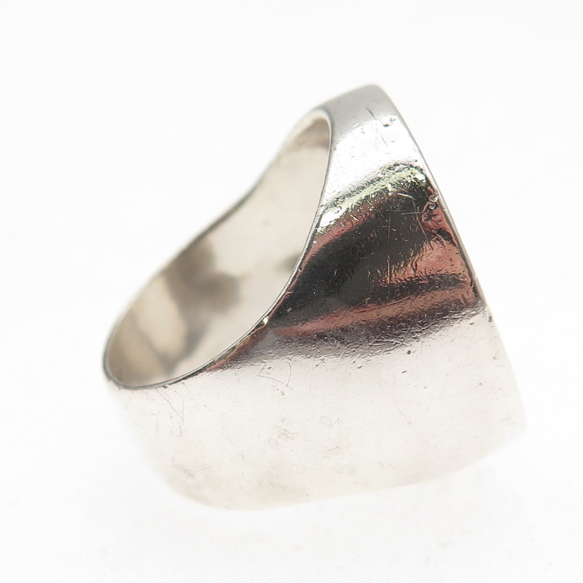 M&J Savitt 925 Sterling Silver Vintage Signet Oxidized Ring Size 6.5