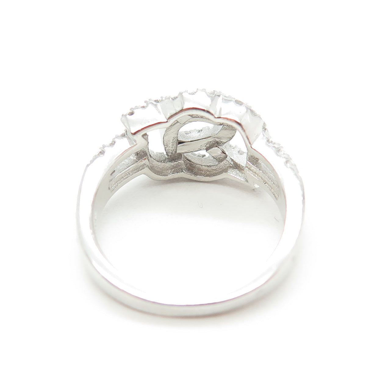 925 Sterling Silver Pave C Z Ring Size 5.5