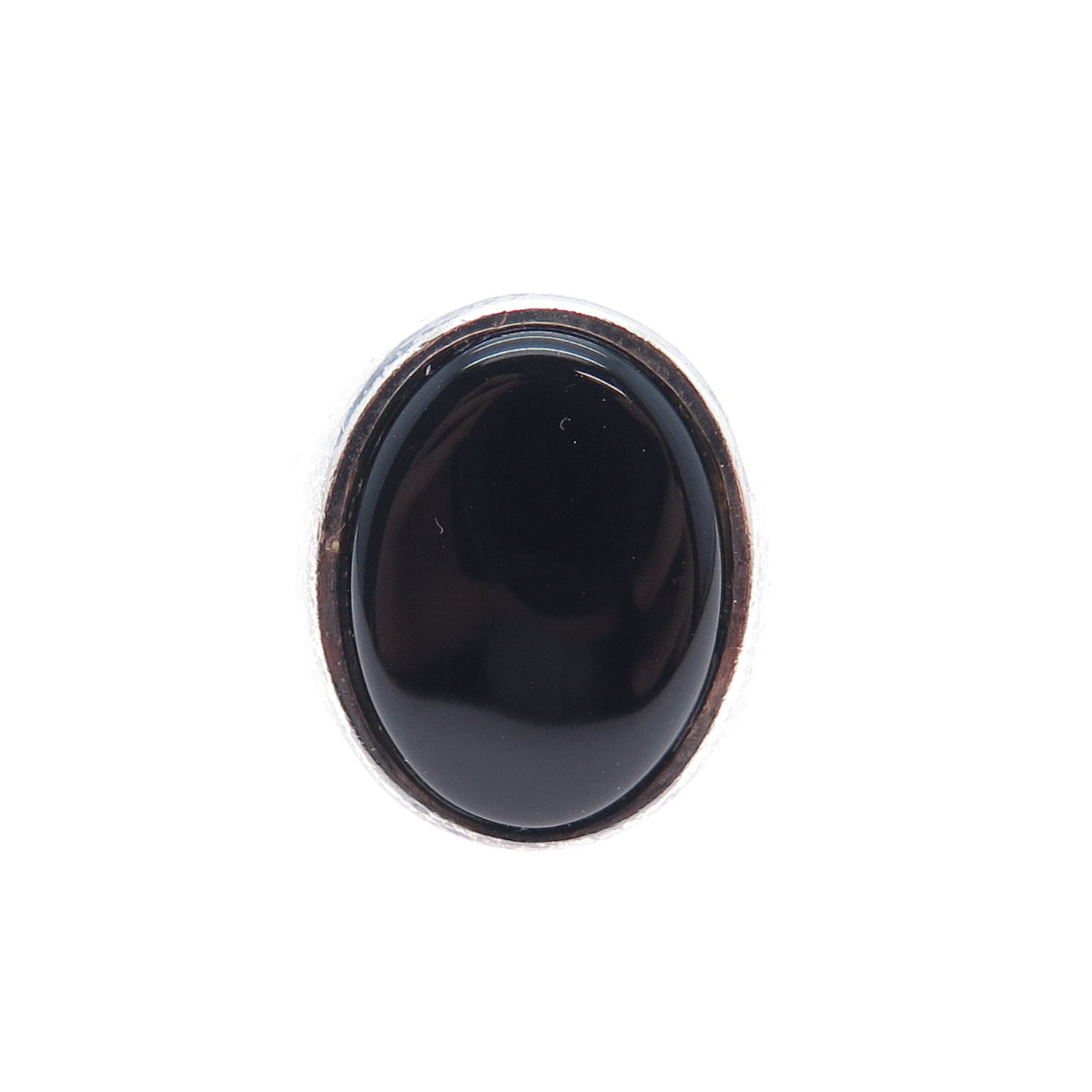 KEN CRAFTS 925 Sterling Silver Vintage Real Black Onyx Oxidized Ring Size 7