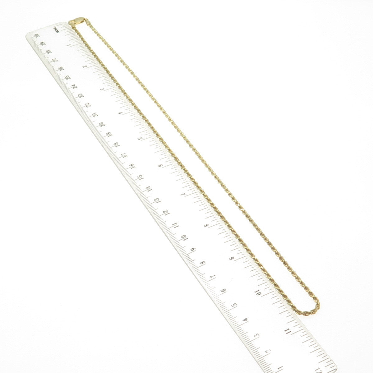 925 Sterling Silver Gold Plated Italy Twisted Rope Chain Necklace 22"