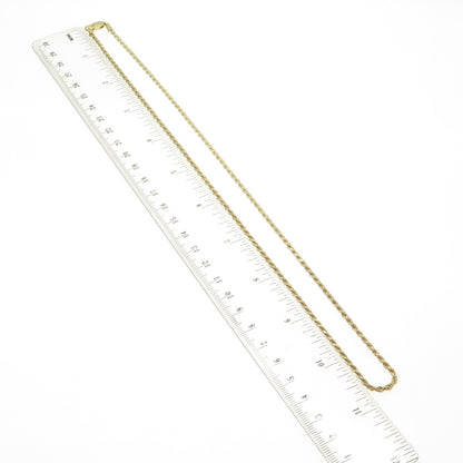 925 Sterling Silver Gold Plated Italy Twisted Rope Chain Necklace 22"