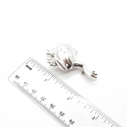 925 Sterling Silver Vintage Mexico Jumping Frog Pin Brooch