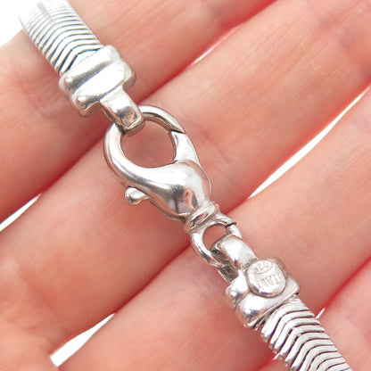 925 Sterling Silver Vintage Italy Herringbone Link Bracelet 6.75"