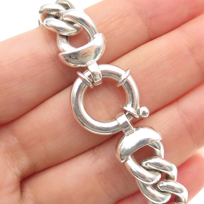 JCM Jacmel Mauritius 925 Sterling Silver Vintage Italy Cuban Link Bracelet 8.25"