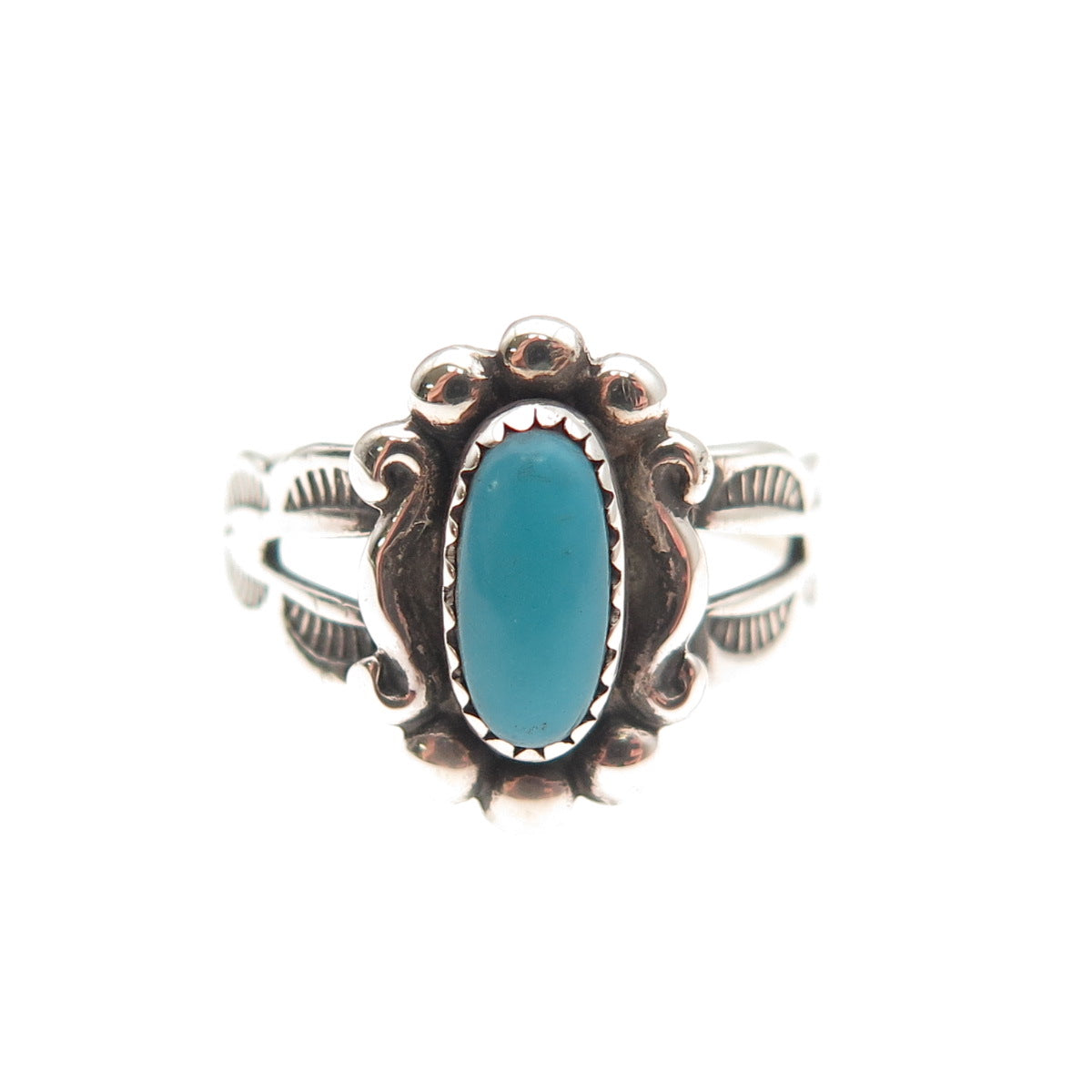Bell Trading Post Old Pawn 925 Sterling Silver Vintage Turquoise Ring Size 3.25