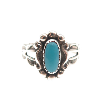 Bell Trading Post Old Pawn 925 Sterling Silver Vintage Turquoise Ring Size 3.25