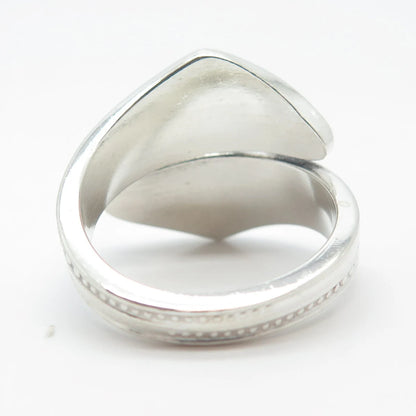 925 Sterling Silver Vintage Towle 1976 Beaded Adjustable Ring Size 8.75
