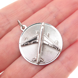 M&M Mark Mercy 925 Sterling Silver Vintage Engraved Airplane Charm Pendant