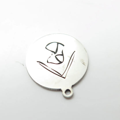 925 Sterling Silver USA Two In Town Dog House Charm Pendant