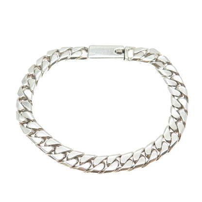 925 Sterling Silver Vintage Mexico Cuban Link Bracelet 7.5"