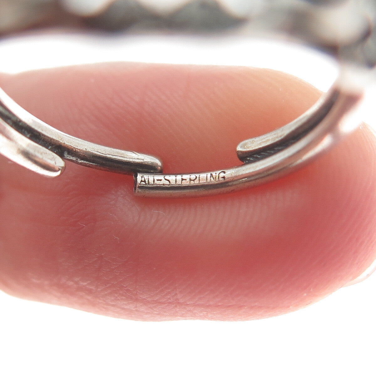 BEAU 925 Sterling Silver Vintage Swirl Oxidized Adjustable Ring Size 6.75