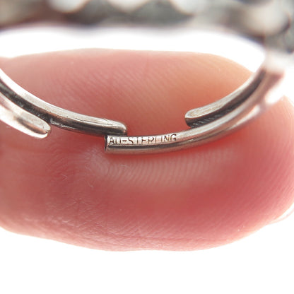 BEAU 925 Sterling Silver Vintage Swirl Oxidized Adjustable Ring Size 6.75