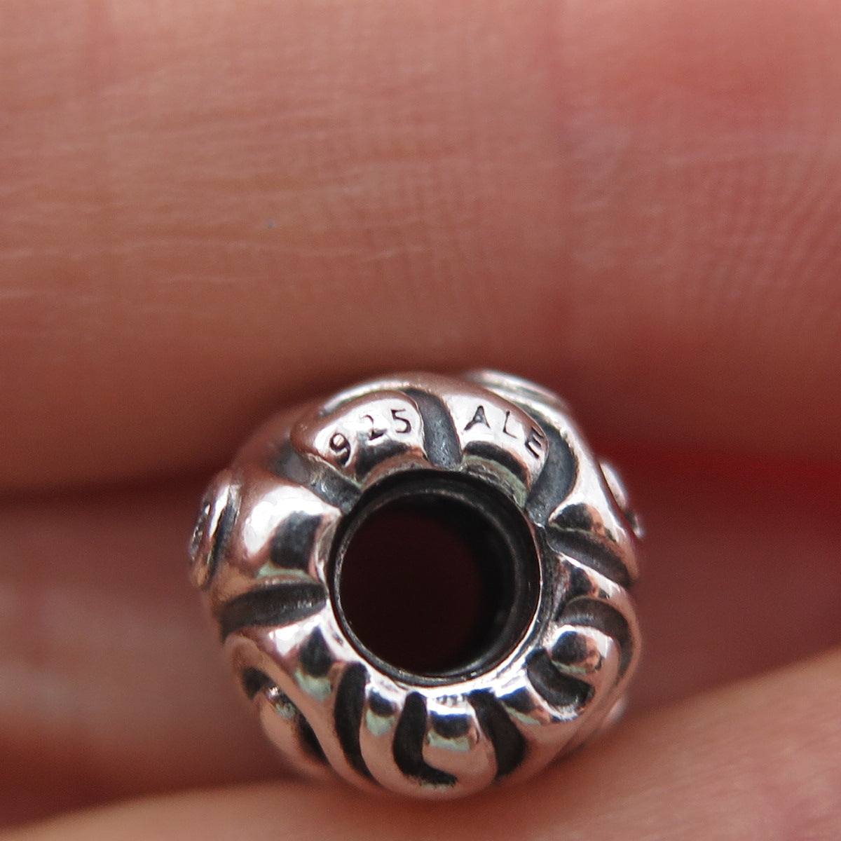 PANDORA 925 Sterling Silver Round-Cut C Z Daydream Slide Bead Charm