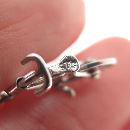 925 Sterling Silver Antique Art Deco Bicycle 3D Charm Pendant