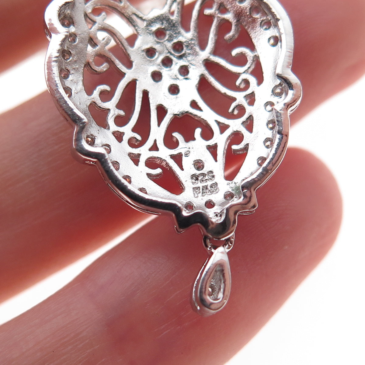 925 Sterling Silver Round-Cut C Z Cable Chain Necklace 18"
