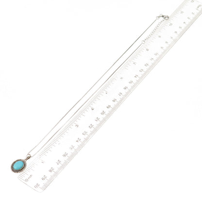 925 Sterling Silver Real Sleeping Beauty Turquoise Box Chain Necklace 16-18"