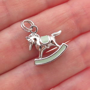 Ross Simons 925 Sterling Silver Enamel Rocking Horse 3D Charm Pendant