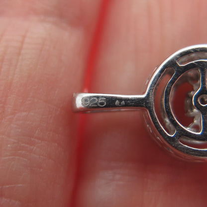 925 Sterling Silver Round-Cut Shaped C Z Minimalist Pendant