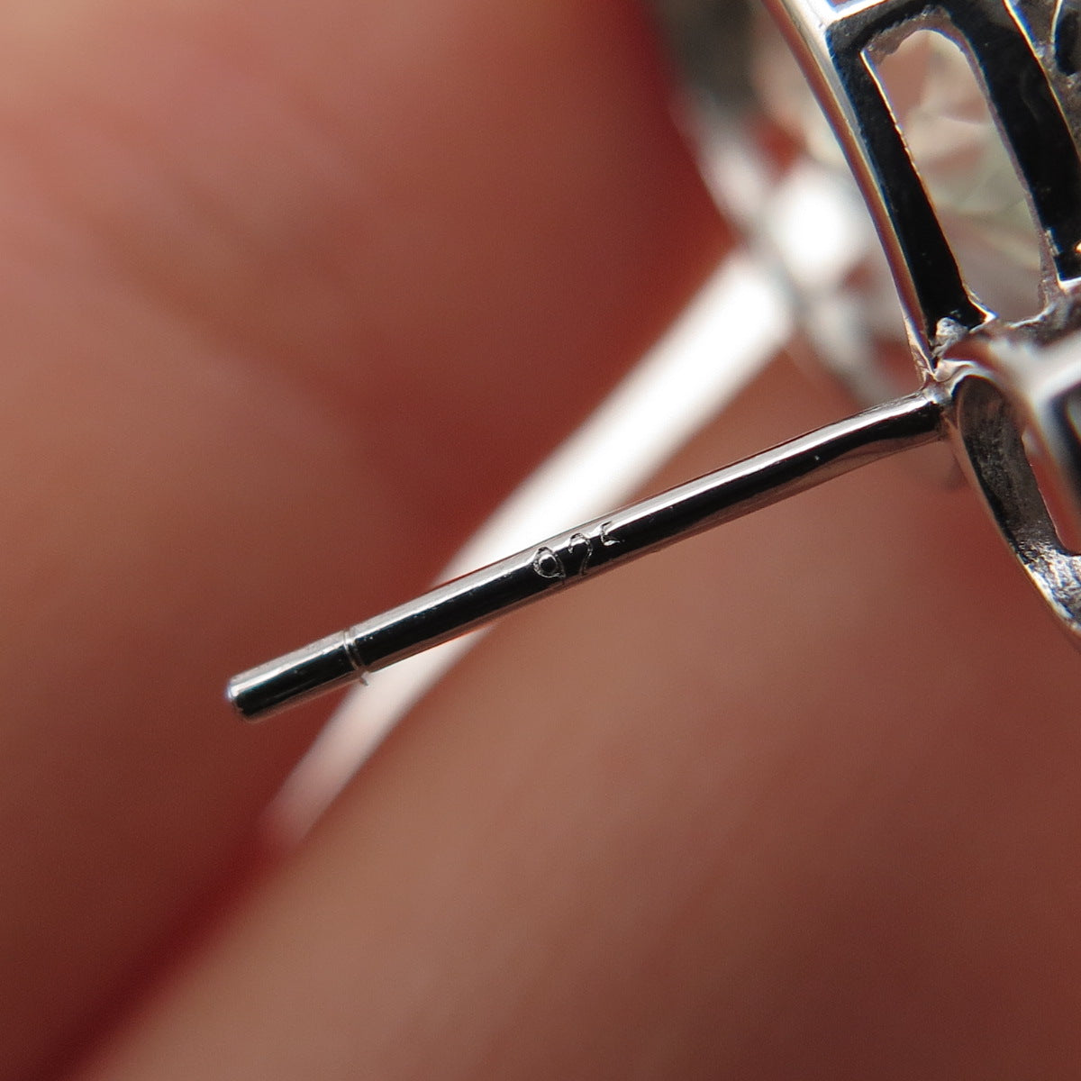 925 Sterling Silver Real Diamond Accent & Green Amethyst Dangle Earrings