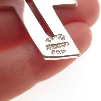 925 Sterling Silver Vintage Mexico Modernist Cross Pendant