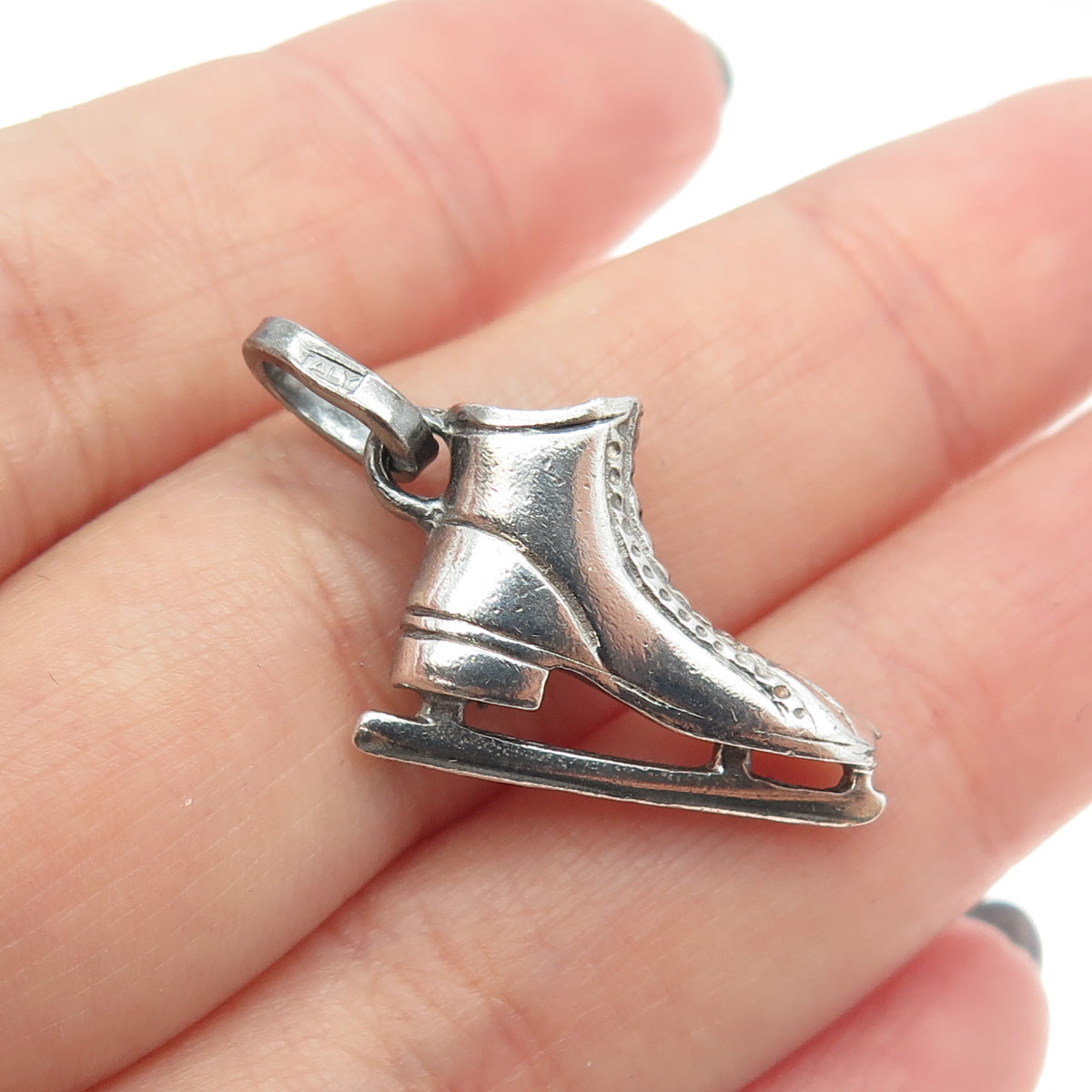 925 Sterling Silver Vintage Italy Ice Skating Shoe Charm Pendant