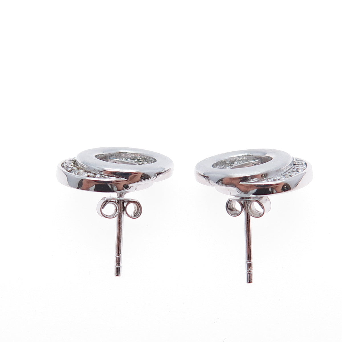 925 Sterling Silver Round-Cut C Z Eternity Earrings