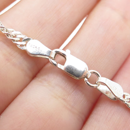 925 Sterling Silver Vintage Singapore Chain Necklace 16"