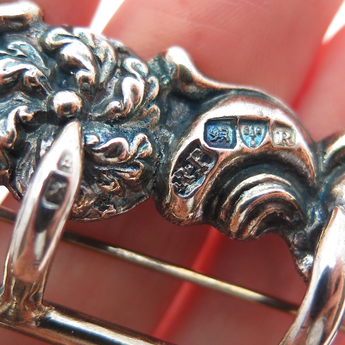 ROBERT PRINGLE & SONS Sterling Antique 1900 Birmingham Belt Buckle Pin Brooch