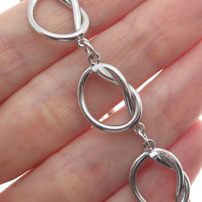 B. A. BALLOU & CO. Sterling Silver Antique Art Deco Love Knot Link Bracelet 6.5"